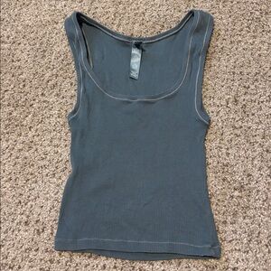 SKIMS Charcoal Ribbed Tank Top